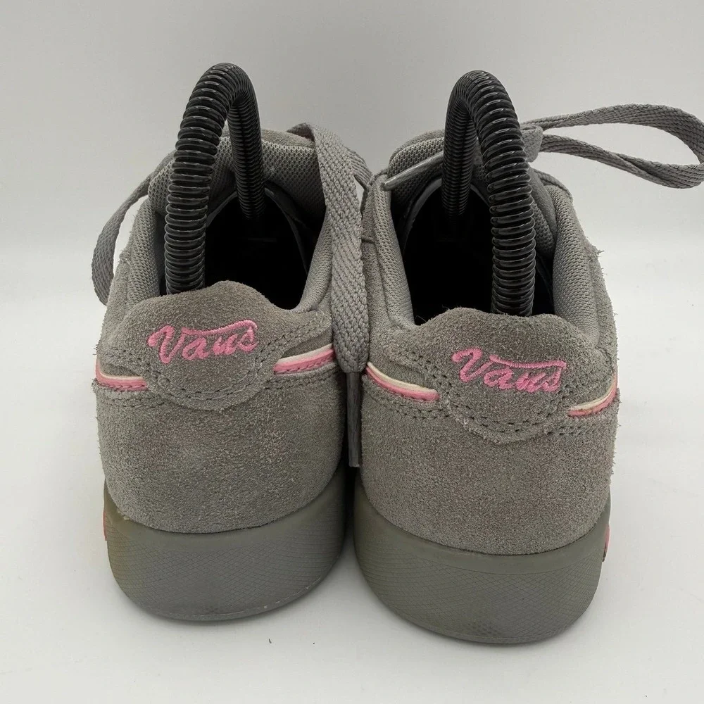 Youth Kids Vans Basha Pink Gray Suede Vintage Y2K Low-Top Skate Shoes Size 5